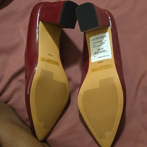 Abound Women's Red Block Heel Pumps - Picture 3 of 6